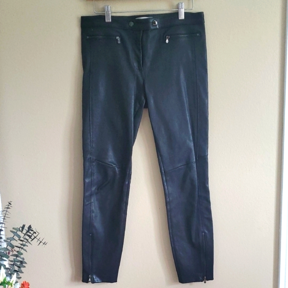Nordstrom Signature Sleek 100% Leather Black Skinny Pants
